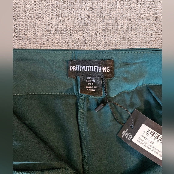 Forest Green Satin High Waist Wide Leg Pants - Picture 6 of 11